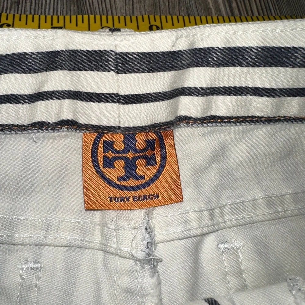 Tory Burch Marlien Legging Navy and White Striped Skinny Pants Jeans Soft 8